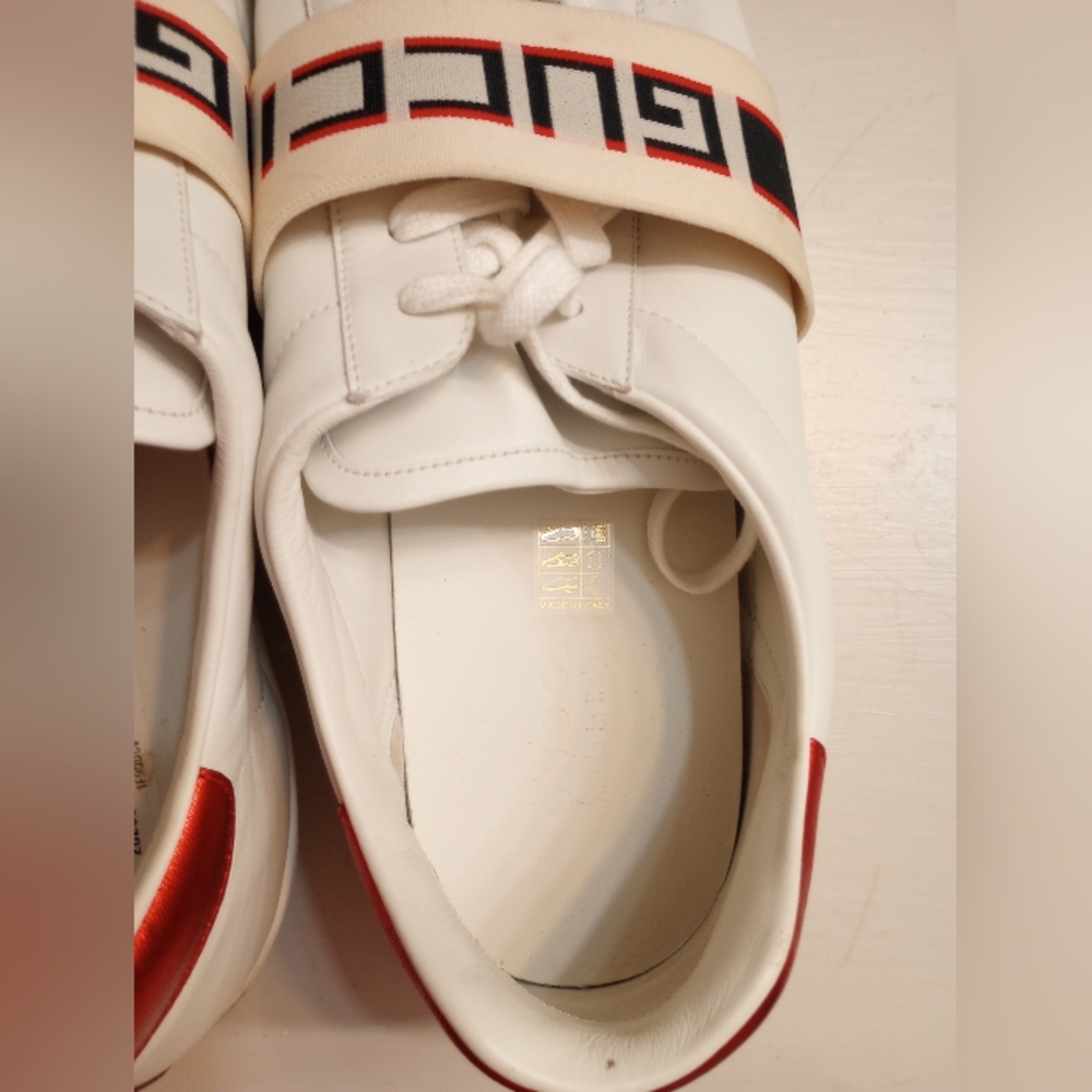 Gucci Ace Stripe Men's Classic Leather Sneakers - Picture 10 of 15
